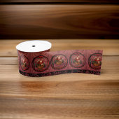 William * Morris Santa Claus Burgundy Satinband