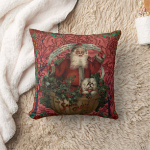 William * Morris Santa Claus Cranberry Burgundy Kissen