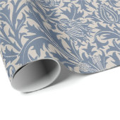 William Morris Schieferblauer Distel Tapete Geschenkpapier (Rolleneckpunkt)