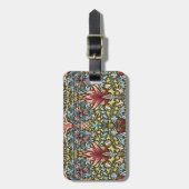 William Morris Schlangenhaupt-Blumenmuster Gepäckanhänger (Vorderseite vertikal)