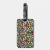 William Morris Schlangenhaupt-Blumenmuster Gepäckanhänger (Rückseite vertikal)