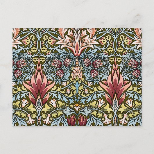 William Morris Schlangenhaupt-Blumenmuster Postkarte (Vorderseite)