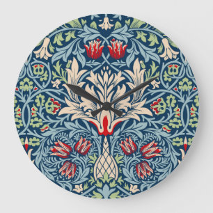 William Morris Schlangenhaupt-Fritillarie-Floralde Große Wanduhr