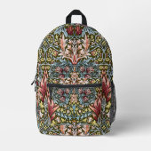 William Morris Schlangenkopf-Blumenmuster Bedruckter Rucksack (Vorderseite)