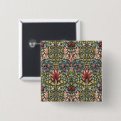 William Morris Schlangenkopf-Blumenmuster Button (Vorne & Hinten)