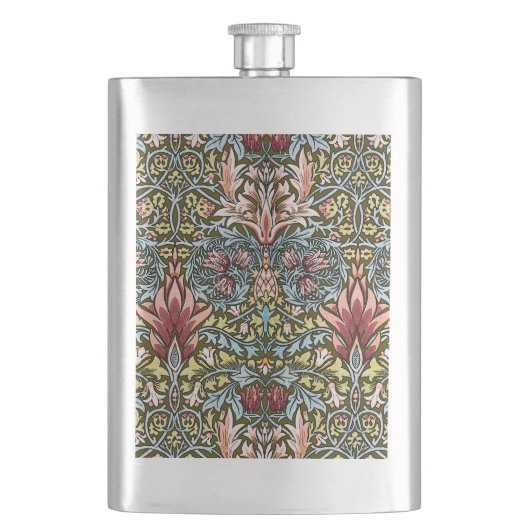 William Morris Schlangenkopf-Blumenmuster Flachmann (Vorderseite)