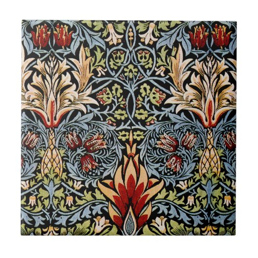 William Morris Schlangenkopf-Blumenmuster Fliese (Vorderseite)