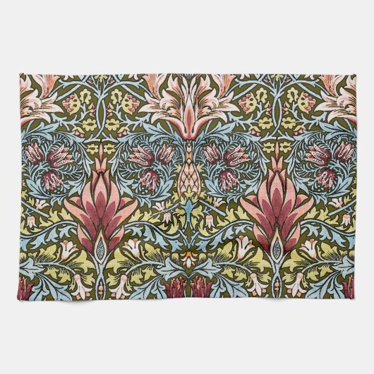 William Morris Schlangenkopf-Blumenmuster Geschirrtuch (Horizontal)