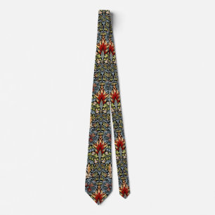 William Morris Schlangenkopf-Blumenmuster Krawatte