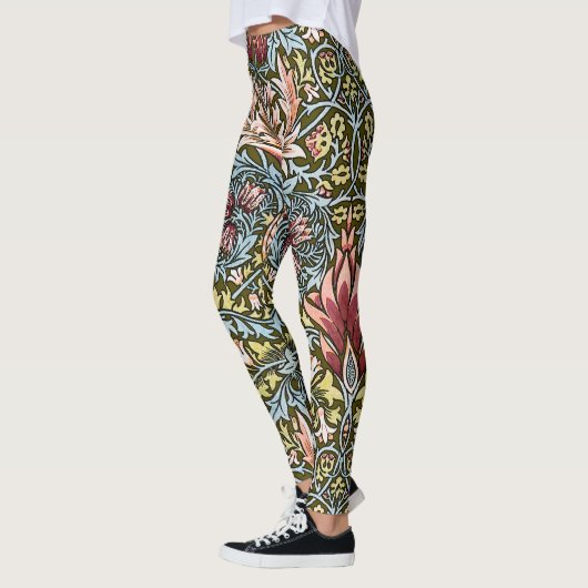 William Morris Schlangenkopf-Blumenmuster Leggings (Links)