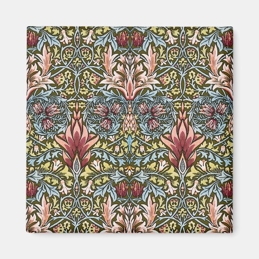 William Morris Schlangenkopf-Blumenmuster Magnet (Vorne)