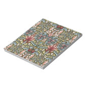 William Morris Schlangenkopf-Blumenmuster Notizblock (Rotiert)