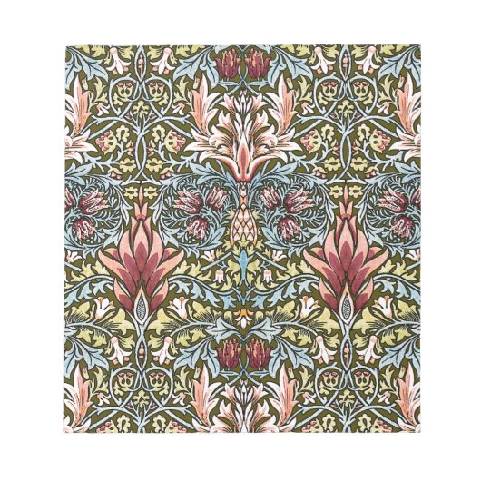 William Morris Schlangenkopf-Blumenmuster Notizblock (Vorderseite)