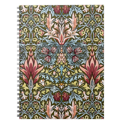 William Morris Schlangenkopf-Blumenmuster Notizblock (Vorderseite)