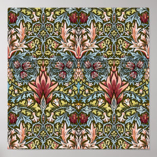 William Morris Schlangenkopf-Blumenmuster Poster