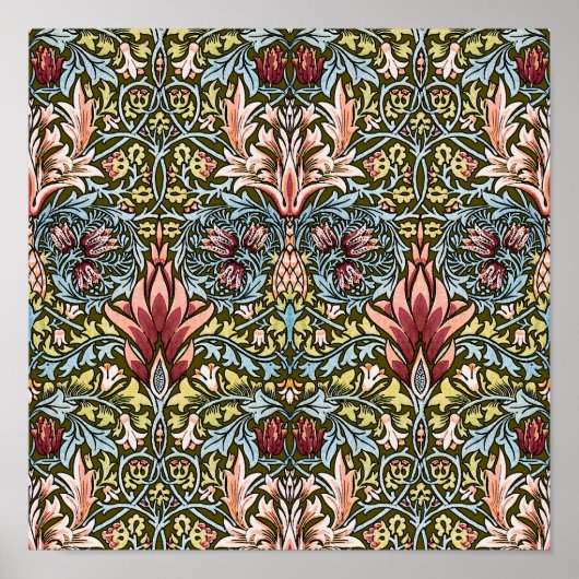 William Morris Schlangenkopf-Blumenmuster Poster (Vorne)