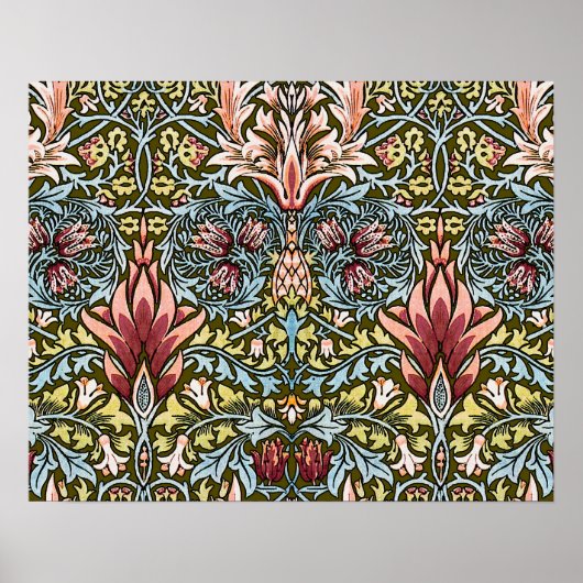 William Morris Schlangenkopf-Blumenmuster Poster (Vorne)