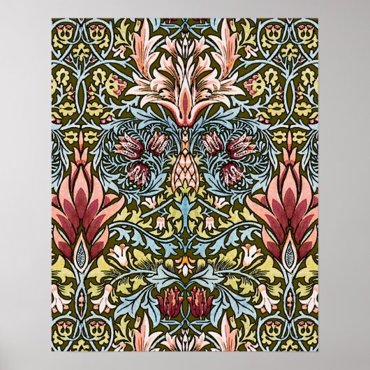 William Morris Schlangenkopf-Blumenmuster Poster (Vorne)