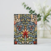 William Morris Schlangenkopf-Blumenmuster Postkarte (Stehend Vorderseite)