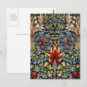 William Morris Schlangenkopf-Blumenmuster Postkarte (Vorne/Hinten)