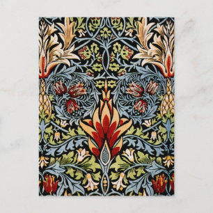 William Morris Schlangenkopf-Blumenmuster Postkarte