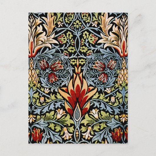 William Morris Schlangenkopf-Blumenmuster Postkarte (Vorderseite)
