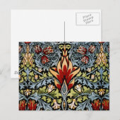 William Morris Schlangenkopf-Blumenmuster Postkarte (Vorne/Hinten)