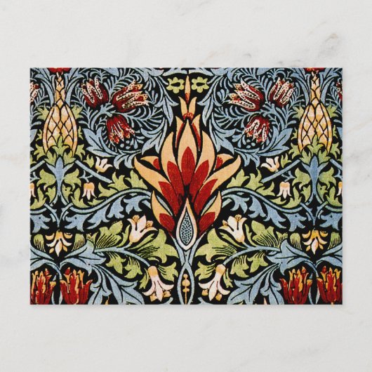 William Morris Schlangenkopf-Blumenmuster Postkarte (Vorderseite)