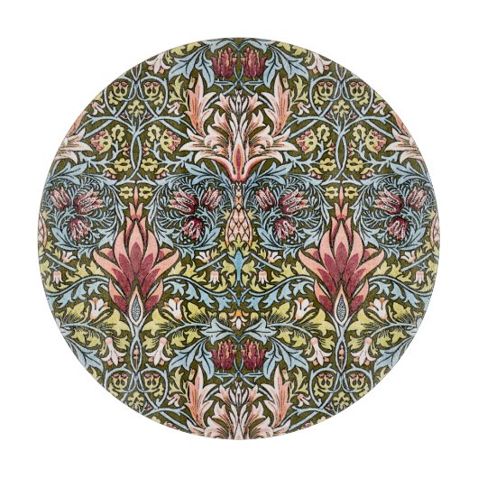 William Morris Schlangenkopf-Blumenmuster Schneidebrett (Vorderseite)