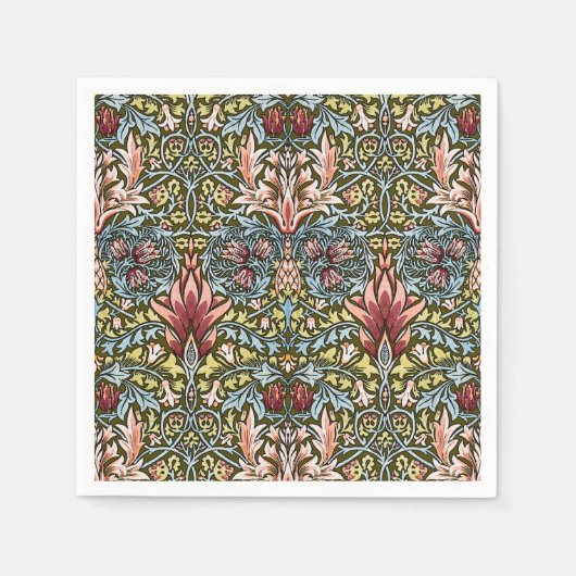 William Morris Schlangenkopf-Blumenmuster Serviette (Vorderseite)