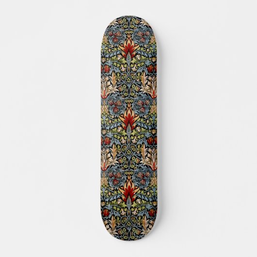 William Morris Schlangenkopf-Blumenmuster Skateboard (Vorne)