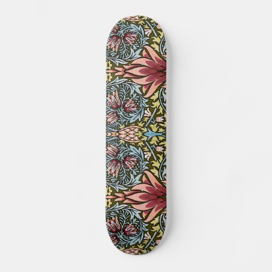 William Morris Schlangenkopf-Blumenmuster Skateboard (Vorderseite)