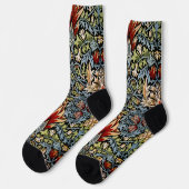 William Morris Schlangenkopf-Blumenmuster Socken (Linkes Detail)