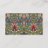 William Morris Schlangenkopf-Blumenmuster Visitenkarte (Rückseite)