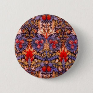 William Morris Schlangenkopf Vintage-Blumenmuster Button
