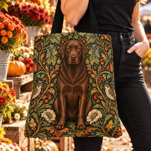 William Morris Schokoladen-Labrador-Rosenmuster Tasche