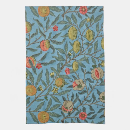William Morris Schöne Foliage Farbenfrohe Früchte Geschirrtuch (Vertikal)