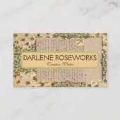 William Morris Schöner Blumenrahmen Visitenkarte (Vorderseite)