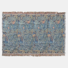 William Morris Schönes Blumenmuster Blau Pink Decke