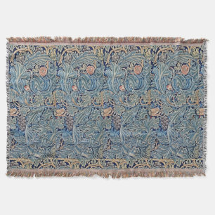 William Morris Schönes Blumenmuster Blau Pink Decke
