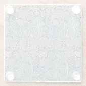William Morris Schönes Blumenmuster Blau Pink Glasuntersetzer (Rückseite)