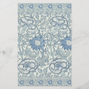 William Morris Schönes Blumenmuster, blau, Rose Briefpapier