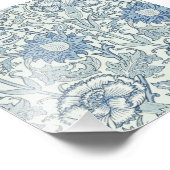 William Morris Schönes Blumenmuster, blau, Rose Fotodruck (Ecke)