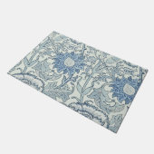 William Morris Schönes Blumenmuster, blau, Rose Fußmatte (Schrägansicht)