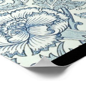 William Morris Schönes Blumenmuster, blau, Rose Poster (Ecke)