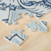 William Morris Schönes Blumenmuster, blau, Rose Puzzle (Seite)