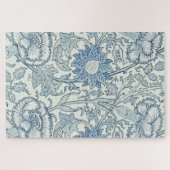 William Morris Schönes Blumenmuster, blau, Rose Puzzle (Horizontal)