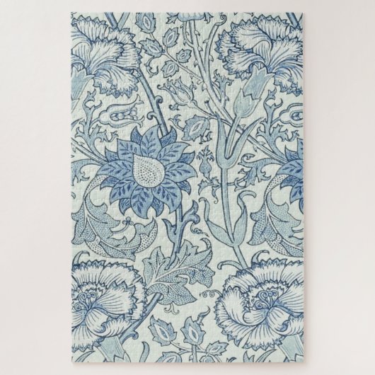 William Morris Schönes Blumenmuster, blau, Rose Puzzle (Vertikal)