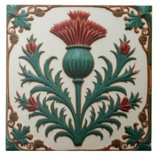 William Morris Schottische Distel vintage floral Fliese