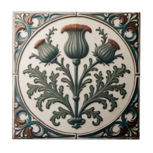 William Morris Schottische Distel vintage floral Fliese